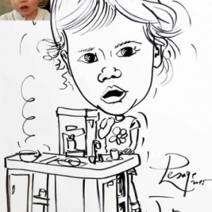 caricature minute enfant en cuisine