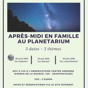 14h, Planetarium public Observatoire Centre Ardenne