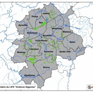 Périmètre du Life  Ardenne Liégeoise