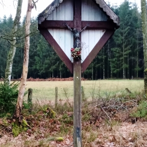 La Croix Geron ( ancienne frontière belgo - prussienne ) ( Photo Detry )
