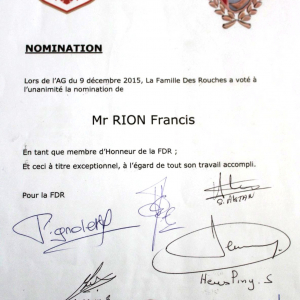 Membre d'Honneur de la Famille Des Rouches ( FDR )