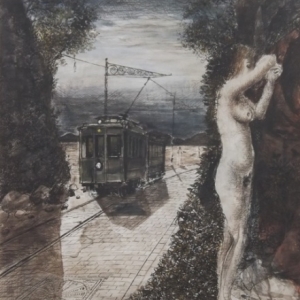 " La fin du voyage "  encre et aquarelle sur papier ( 1968 )