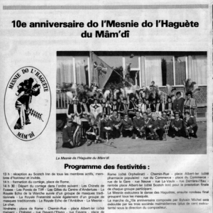 Archives Mesnie 1976  10eme anniversaire