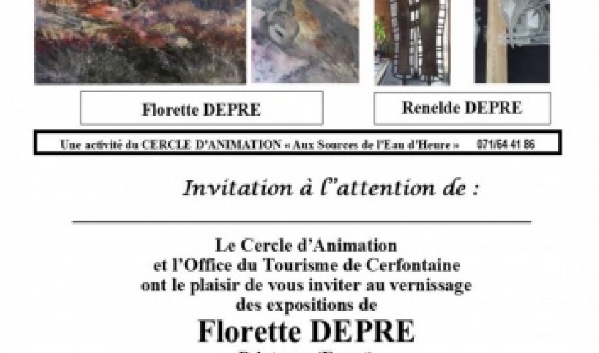 Exposition des artistes Renelde et Fleurette DEPRÉ  à Cerfontaine