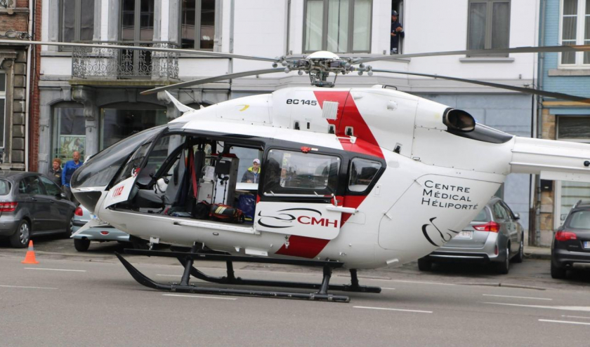 L'hélicoptère de Bra sur Lienne ( photo : Sud Info )